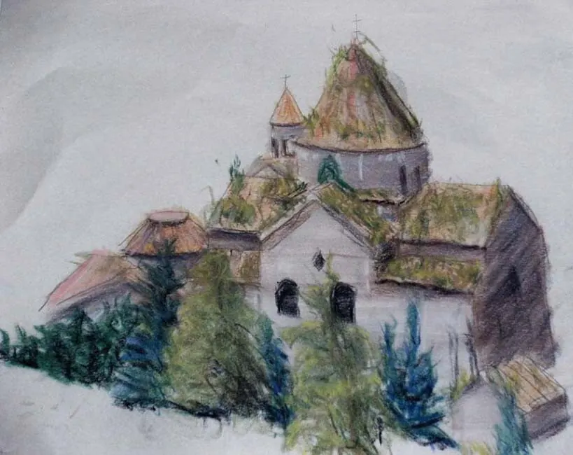 Churchyard concept illustration