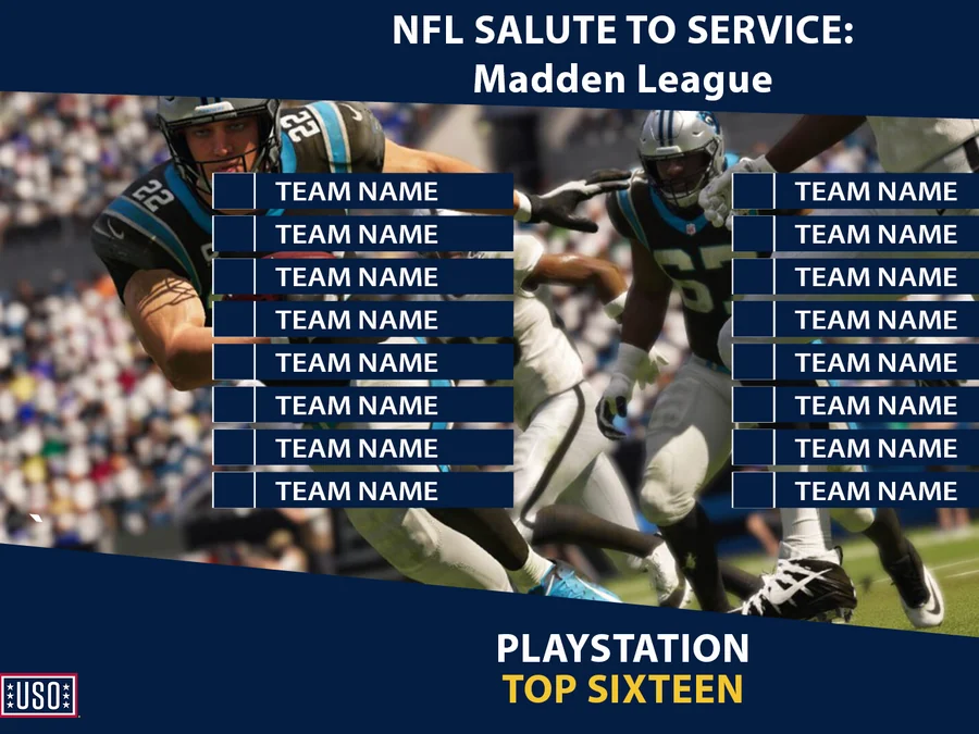 Salute to Service Madden League PlayStation top sixteen bracket